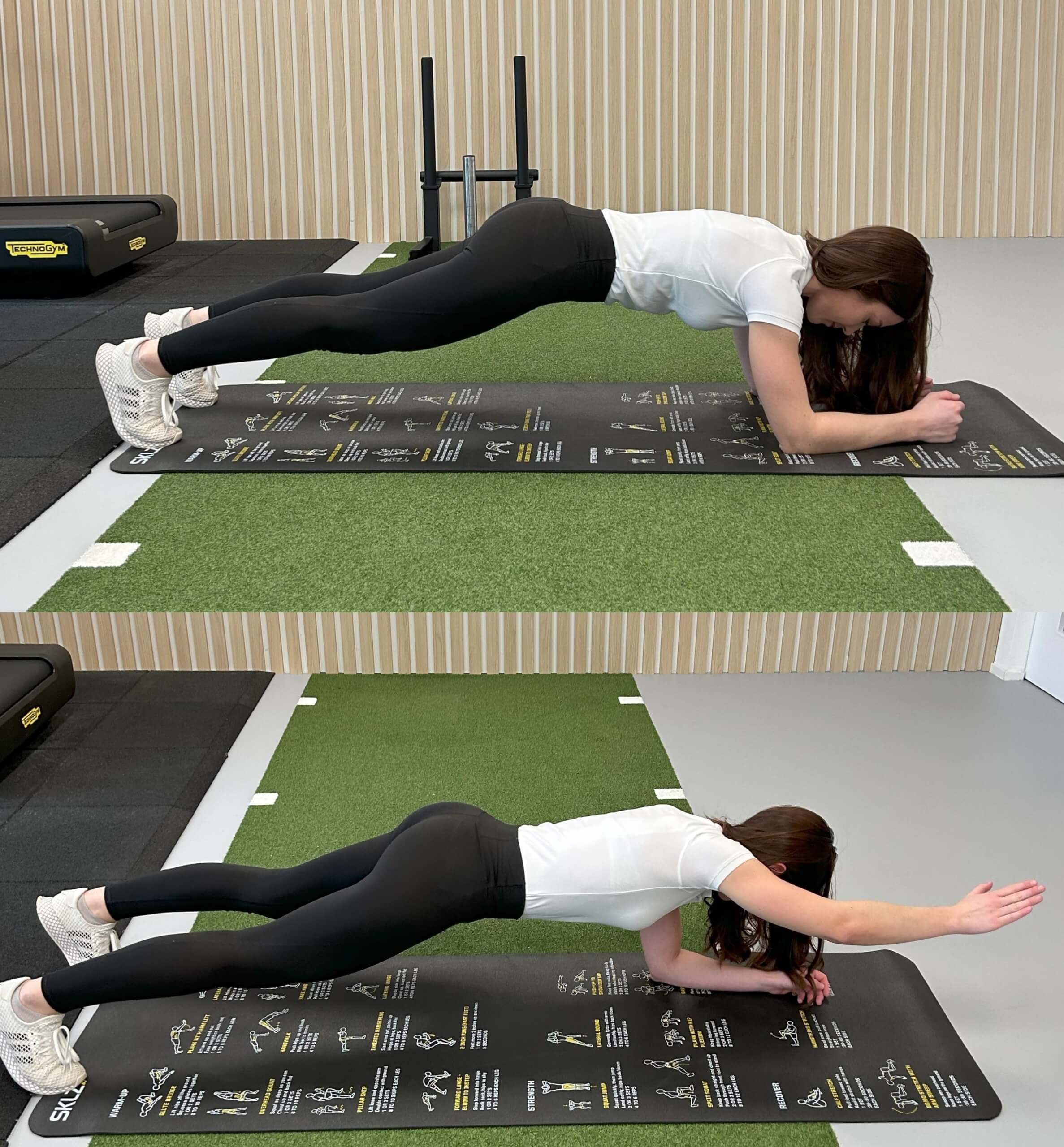 vaja za hrbet in hrbtenico z iztegom roke